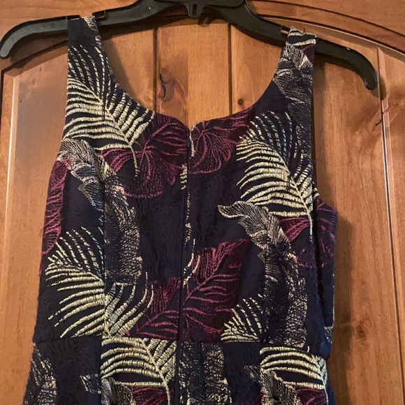 Aidan mattox asymmetrical flamenco inspired tropical leaf stitch dress - Picture 6 of 6